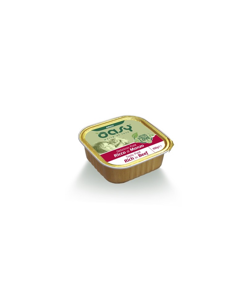 Oasy Tasty Pate Rich In Beef For Adult Cat - 100gr