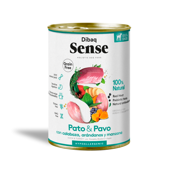 Dibaq Sense Adult & Senior Duck & Turkey Wet Dog Food - 380gr