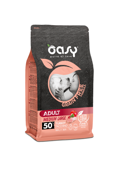 Oasy Grain Free Adult Medium & Large Breed Turkey - 2.5 Kg