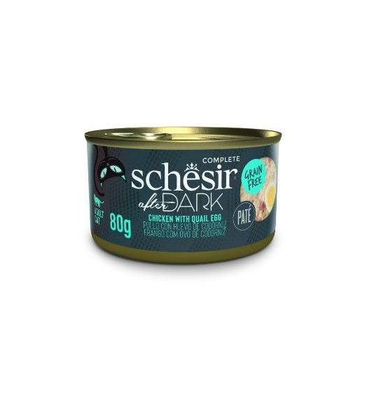 Schesir Cat's wet food After Dark Chicken With Quail Egg 80gr