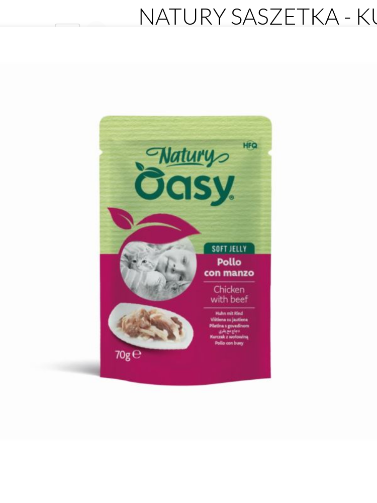 Oasy Wet Cat Natury Soft Jelly - Chicken With Beef - 70gr