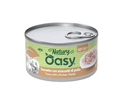 Oasy Wet Cat Natury Soft Jelly Tuna With Chicken Flakes - 85gr
