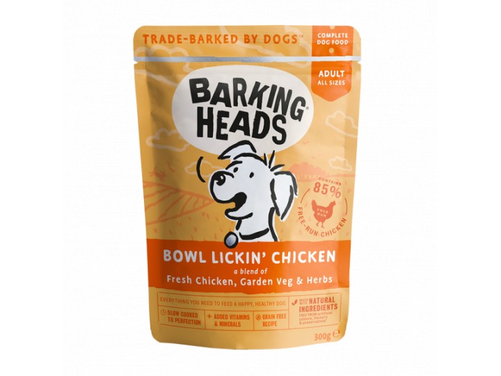 Barking Heads Canine Wet Pouch Bowl Lickin Chicken - 300gr