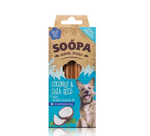 Soopa Natural Dental Treats Coconut&chia Seeds Sticks 100g - 100gr