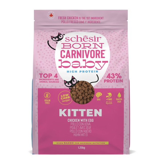 Schesir Dry Born Carnivore Chicken & Egg Kitten - 255gr