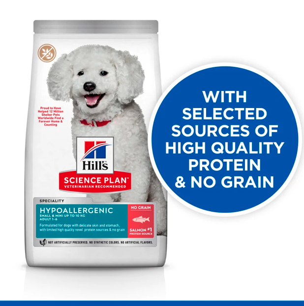 Hill's Science Plan Small And Mini Adult Grain-Free Hypoallergenic Salmon - 1.5 Kg