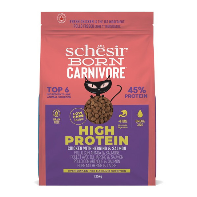 Schesir Born Carnivore Grain Free Oven Baked Dry Cat Chicken & Herring - 1.25 Kg