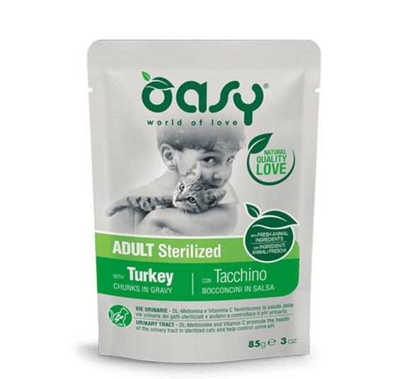 Oasy Wet Cat Adult Sterilized With Turkey - 85gr