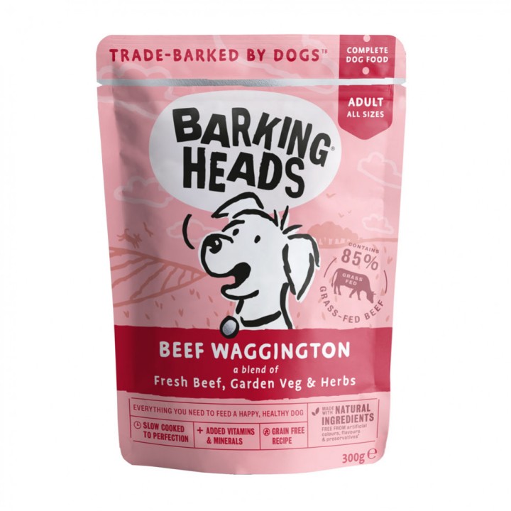 Barking Heads Canine Wet Pouch Beef Waggington - 300gr