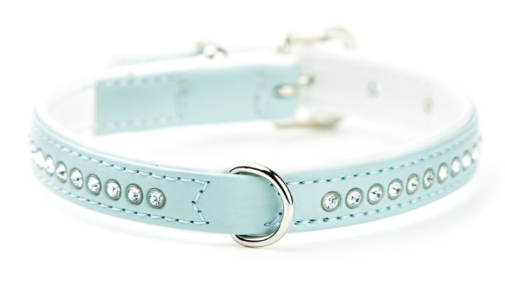 Nobby Crystal Collar With Swarovski Crystals Light Blue - 32 Cm