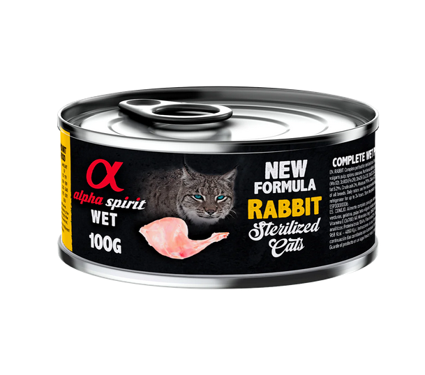 Alpha Spirit Rabbit Sterilized Adult Cat Wet Food - 100gr