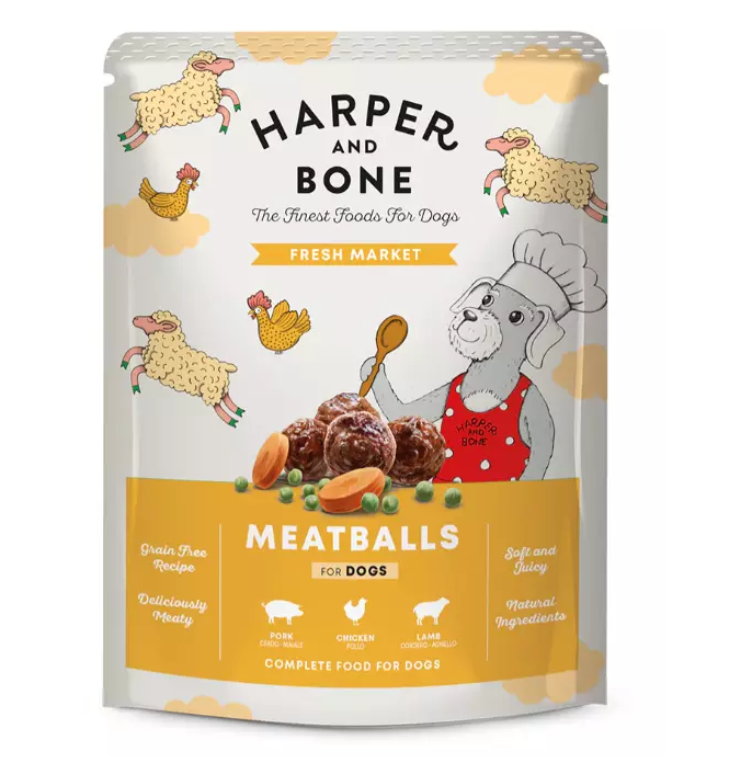 Harper & Bone Fresh Market Adult Wet Dog Food Meatballs With Pork, Chicken And Lamb - 300gr