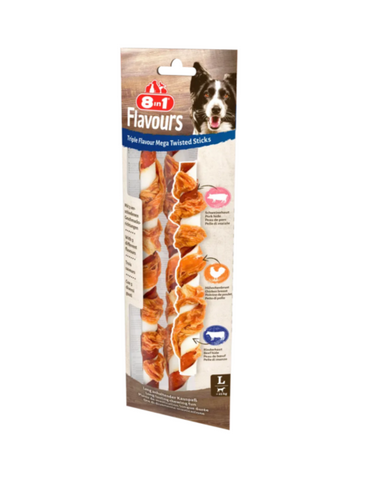 8In1 Triple Flavour Mega Twisted Sticks - 140gr