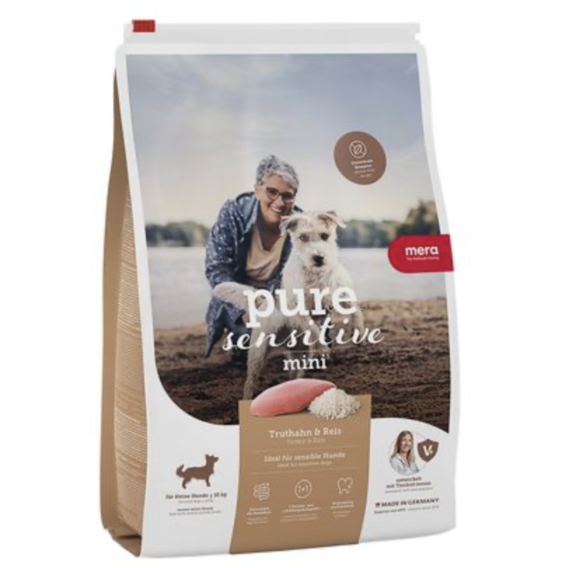 Mera Dog Food Pure Sensitive Mini Adult Turkey And Rice - 4 Kg