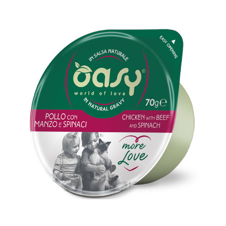Oasy Wet Cat More Love - Chicken With Beef And Spinach - 70gr