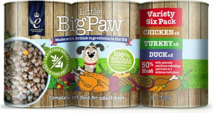 Little Bigpaw Wet Dog Food Variety Tins 6x390g - 2.34 Kg