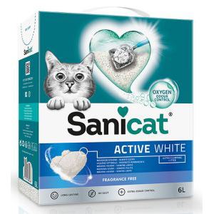 Sanicat Active White Unsented Cat Litter Fragrance Free - 10 Kg