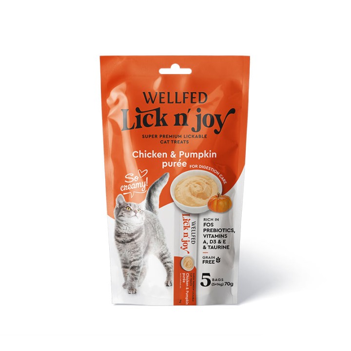 Wellfed Lick N Joy Chicken  Pumpkin - 14gr