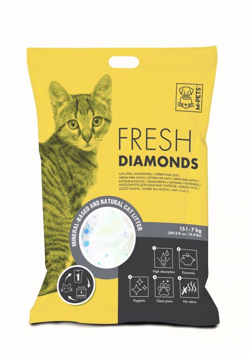 M-pets Fresh Diamonds Silica Cat Litter 15l - 15 Kg