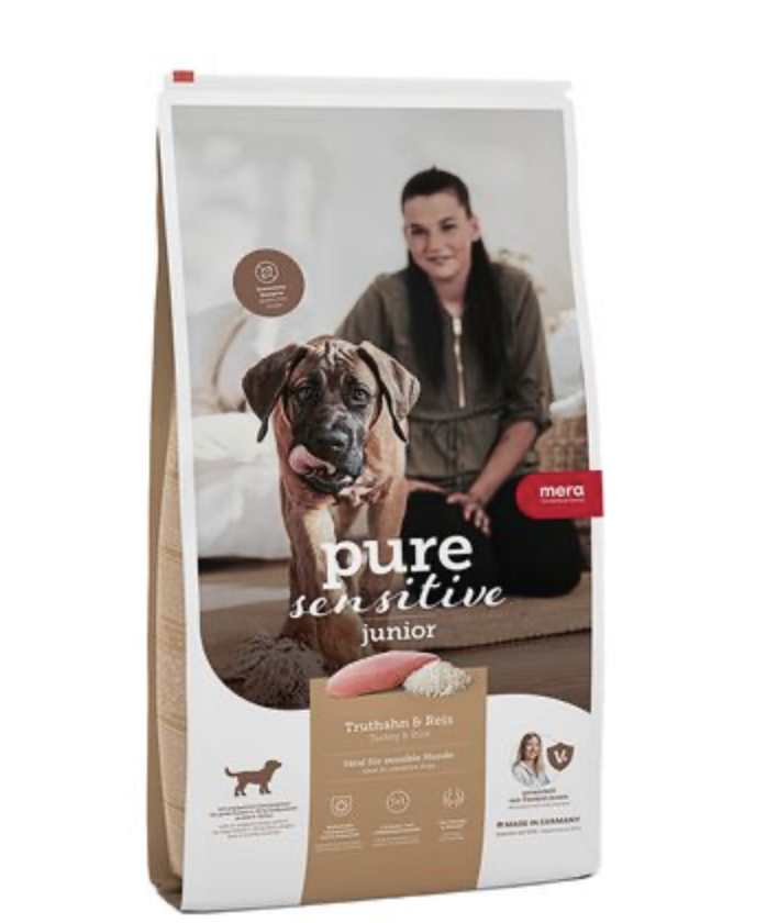 Mera Dog Food Pure Sensitive Junior Turkey And Rice - 4 Kg