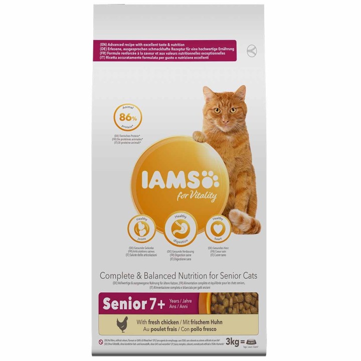 Iams Senior Cat Dry Food Chicken - 10 Kg