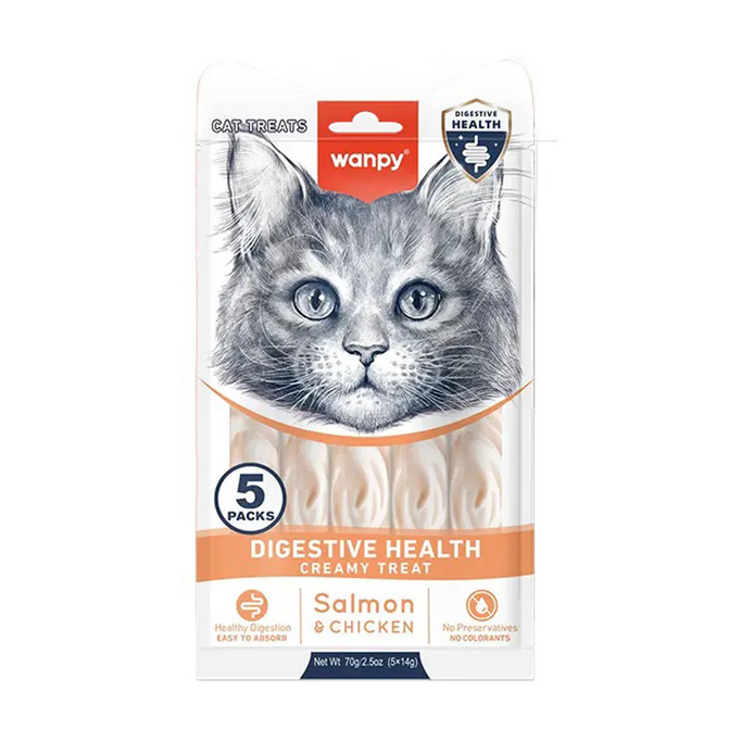 Wanpy Adult Cat Digestive Health Creamy Lickable Treat - 70gr