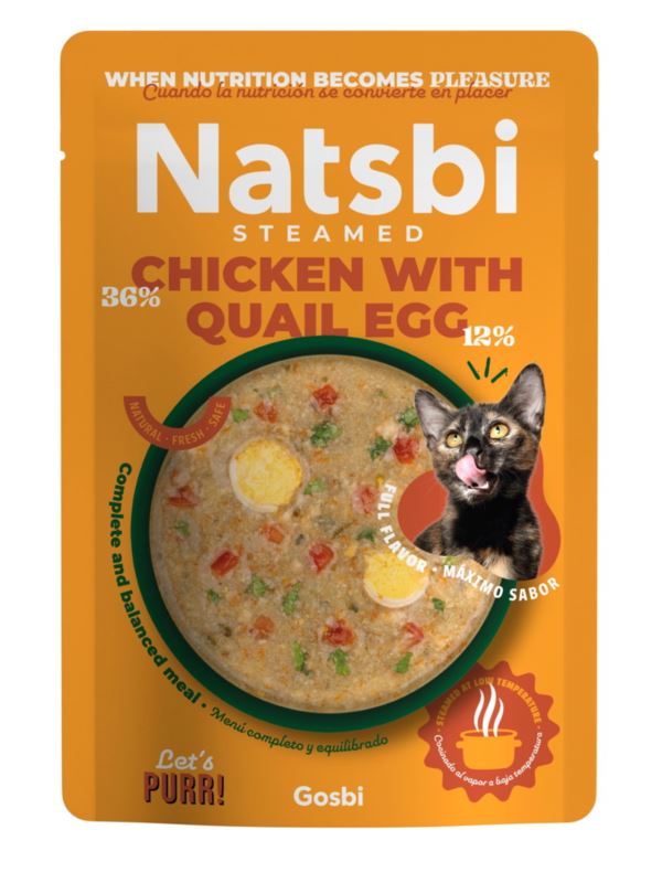 Gosbi Natsbi Cat Steamed Chicken With Quail Egg - 80gr