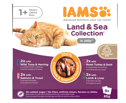 Iams Cat Land And Sea Jelly 85gr X 8 - 680gr