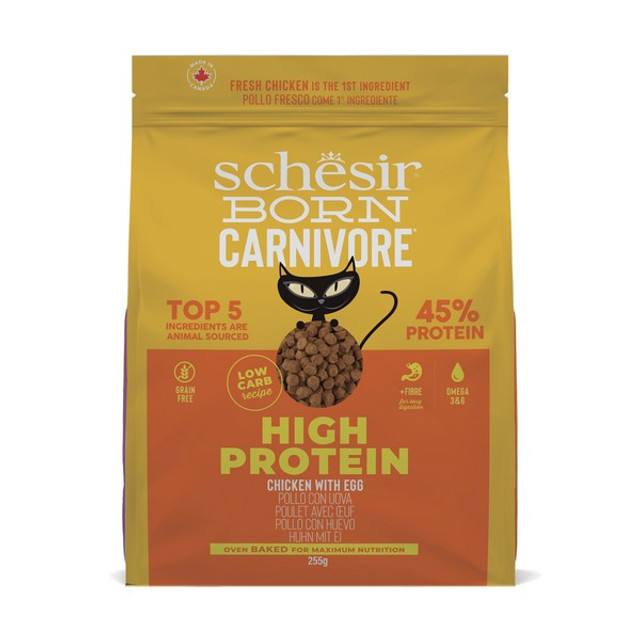Schesir Born Carnivore Grain Free Oven Baked Dry Cat Chicken & Egg - 1.25 Kg