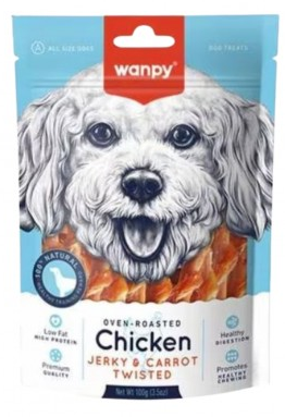 Wanpy Chicken Jerky Carrot Sticks - 100gr