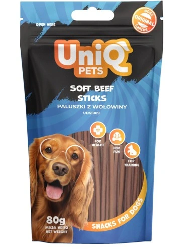 Uniq Pets Dog Snacks Soft Beef Sticks - 80gr