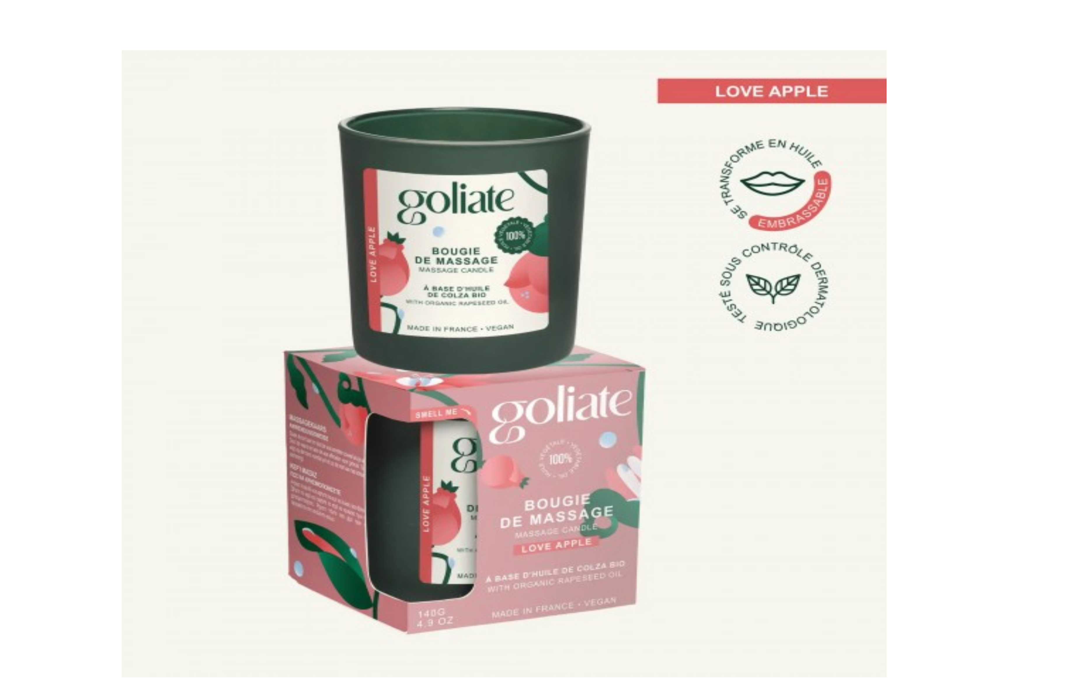 Goliate Bougie De Massage- Massage Candle Love Apple 140g