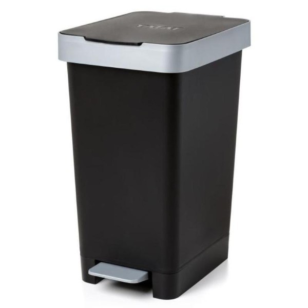 TATAY SMART PEDAL BIN 25L - BLACK/SILVER