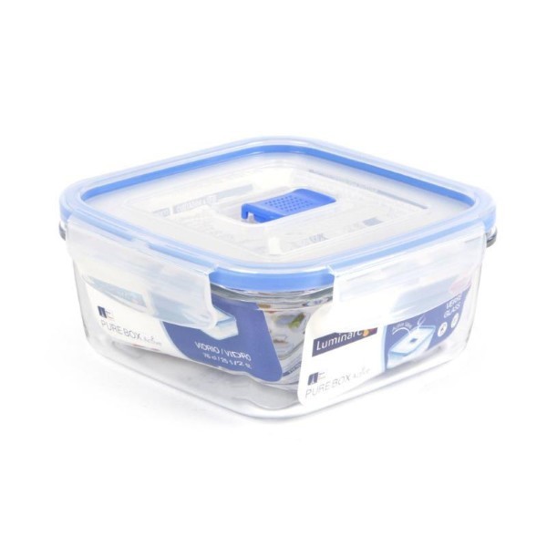 LUMINARC PURE BOX ACTIVE FOOD CONTAINER SQUARE 760ML