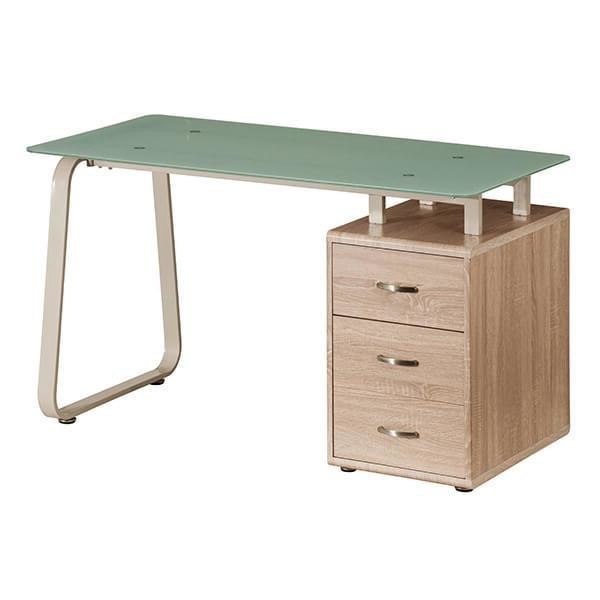 OFFICE DESK WITH GLASS WITH WHITE FINISH