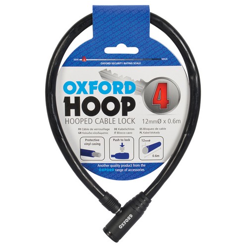 Oxford Hoop Cable Lock For Bicycles 4Mmx600Mm