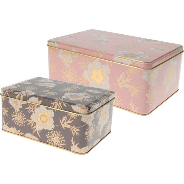 CHRISTMAS COOKIE TIN SET 3PCS - ASSORTED COLORS