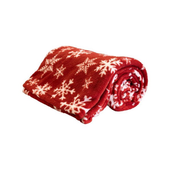 JOHN'S ESSENTIAL CHRISTMAS BLANKET 130X160CM 200GSM -  RED/WHITE
