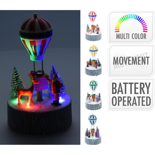 CHRISTMAS SCENERY WITH LED 17CM - ASSORTED COLORS