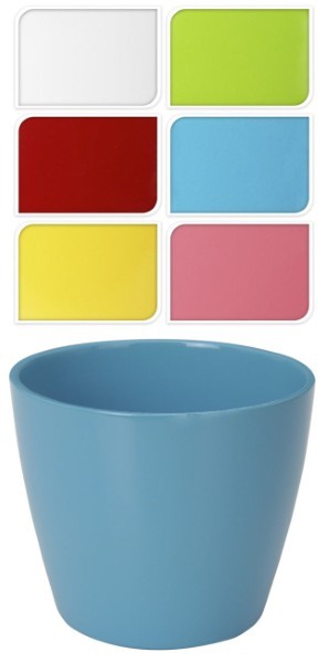 FLOWERPOT STONEWARE 15CM - ASSORTED COLORS