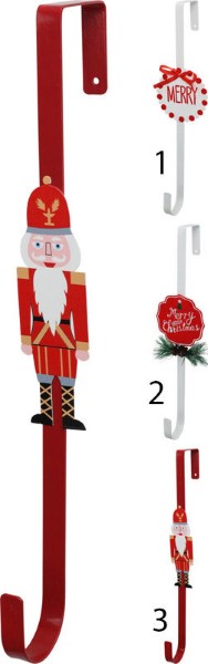 WREATH HANGER 37CM 3ASS XMAS