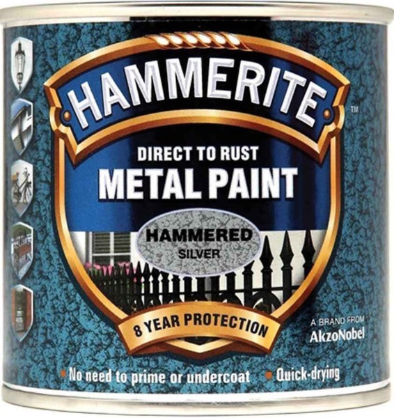 HAMMERITE HAMMERED SILVER GREY 250ML