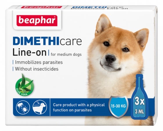 BEAPHAR FLEA&amp;TICK DIMETHICARE M DOG X3