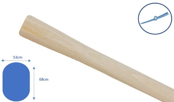 ELTECH PICK WOODEN HANDLE OVAL 900X65X46MM