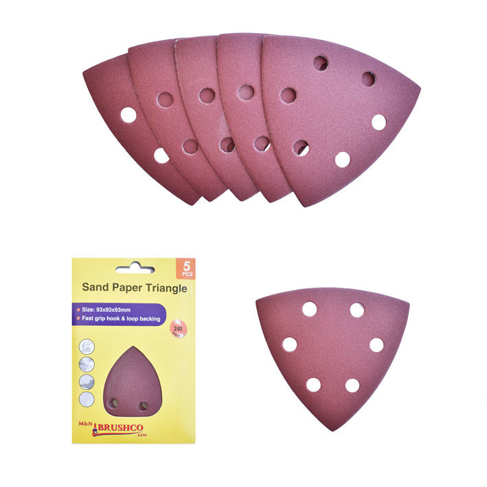 ABRASIVE TRIANGULAR WITH VELCRO #80 5PCS 93MM