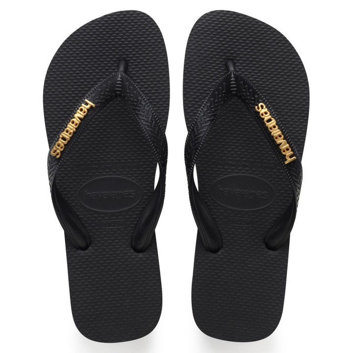 Havaianas Top Metallic Black Colour Size 37-38