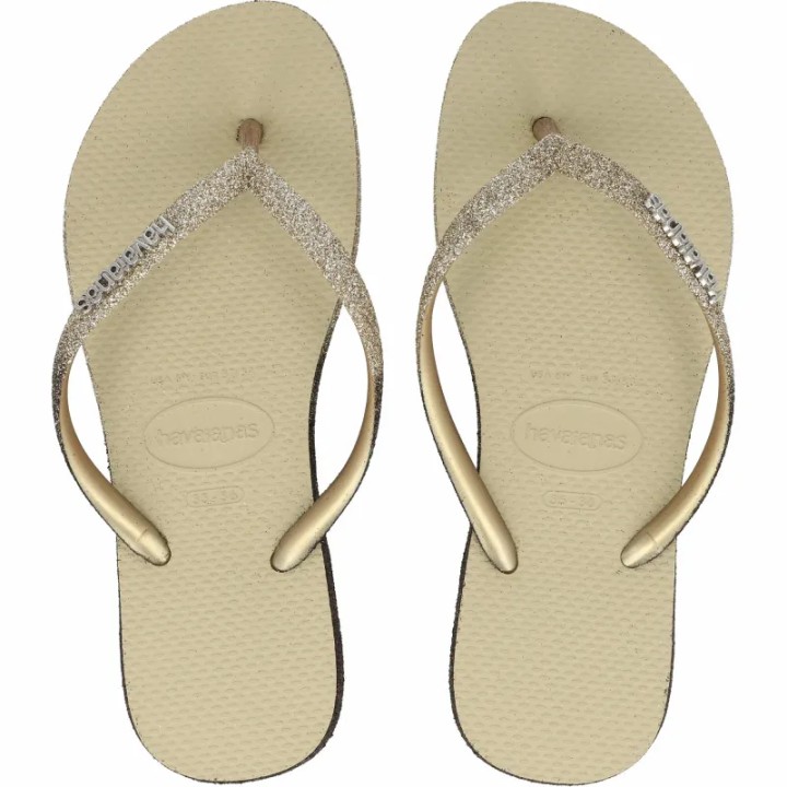 Havaianas Slim Sparkle Ii Sand Grey Flip Flops  Summer Footwear Size 41/42