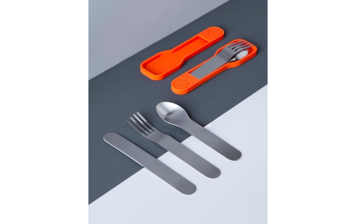 24Bottles Portable Cutlery Set – Reusable Travel Utensils – Orange