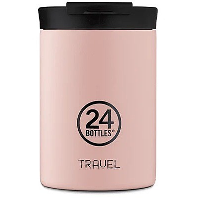 24Bottles Travel Tumbler 350ml with Food Lid – Insulated Leakproof Mug – Dusty Pink