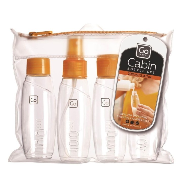 Go Travel Gt Cabin Bottle Set Orange Design Travel-sized Toiletries travel set